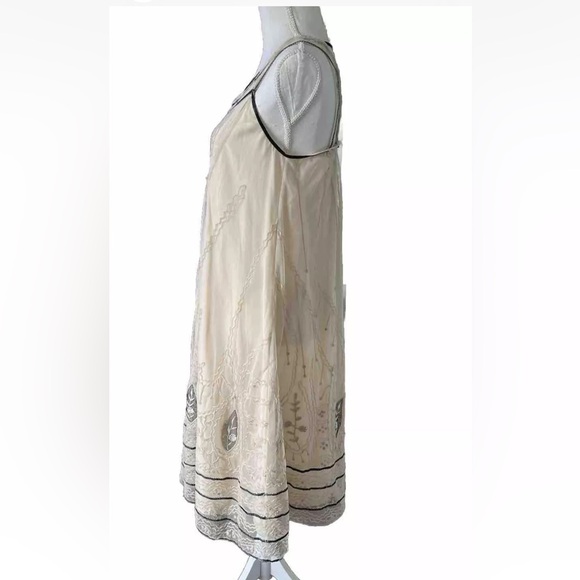 Sundance Women's Mesh  Ivory Lace Embroidered Dress Sleeveless Boho Size 8 - Picture 7 of 12